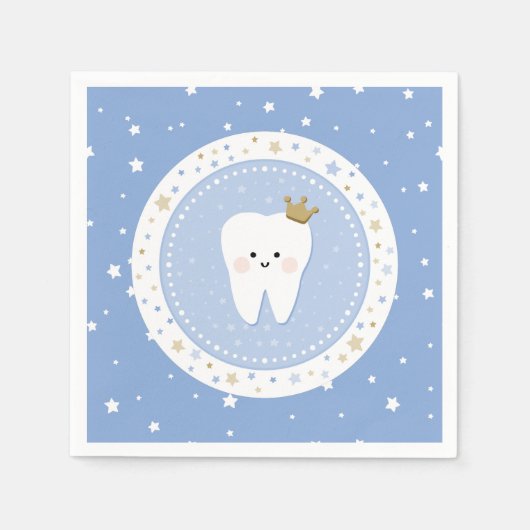 Eerste Tand en Sterren Papier Servet (Voorkant)