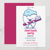 Eerste tandfeest kaart (Voorkant / Achterkant)