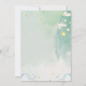 Eerste Tandfeest Schattigee Waterverf Sterren Baby Kaart (Achterkant)