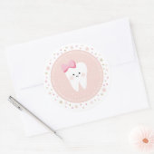 Eerste Tandpartij roze decoratieve sticker (Envelop)
