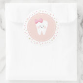 Eerste Tandpartij roze decoratieve sticker (Tas)
