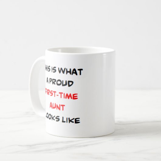 Eerste tante, trots koffiemok (Voorkant links)