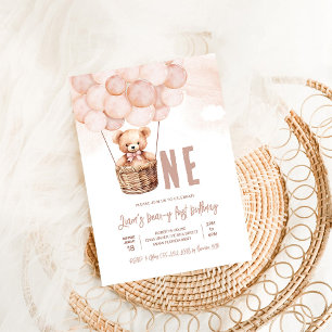 Eerste Teddybeer Boy Boho 1e verjaardag Kaart