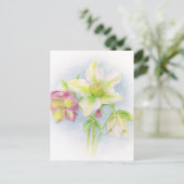 Eerste tekenen van de waterverf van voorjaarshelle briefkaart (Staand voorkant)