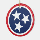 Eerste Tennessee Kerstmis TN Rood Jaar Keepsake Keramisch Ornament (Links)
