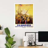 Eerste ter bestrijding van de democratie ~ Amerika Poster (Thuiskantoor)