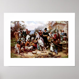 Eerste Thanksgiving, 1621. Het fijne Poster van de