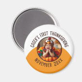 Eerste Thanksgiving Baby Aangepaste foto Naam toev Magneet (Voorkant / Achterkant)