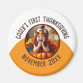 Eerste Thanksgiving Baby Aangepaste foto Naam toev Magneet