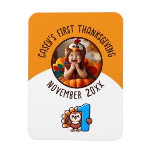 Eerste Thanksgiving Baby Aangepaste foto Naam toev Magneet