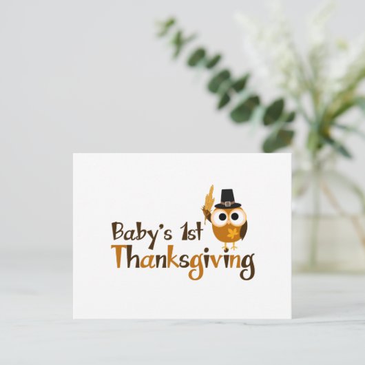 Eerste Thanksgiving baby's Feestdagenkaart (Staand voorkant)