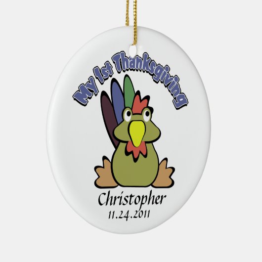 Eerste Thanksgiving baby's Keramisch Ornament (Rechts)