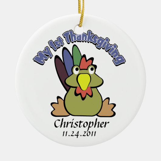 Eerste Thanksgiving baby's Keramisch Ornament (Voorkant)
