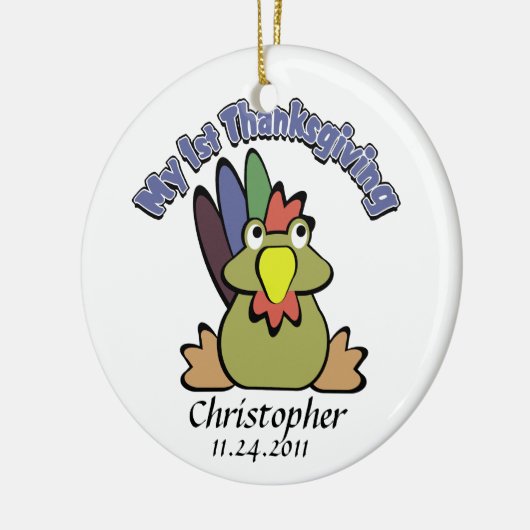 Eerste Thanksgiving baby's Keramisch Ornament (Links)