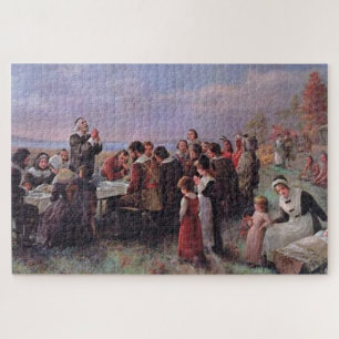 Eerste Thanksgiving bij Plymouth in 1621 Legpuzzel