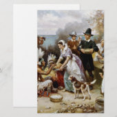 eerste Thanksgiving Briefpapier (Voorkant / Achterkant)