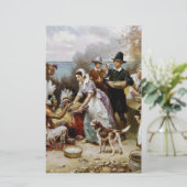 eerste Thanksgiving Briefpapier (Staand voorkant)