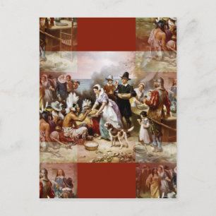 eerste Thanksgiving Feestdagenkaart