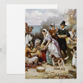 eerste Thanksgiving Feestdagenkaart (Voorkant / Achterkant)