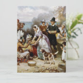 eerste Thanksgiving Feestdagenkaart (Staand voorkant)