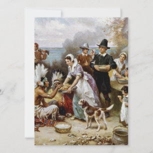 eerste Thanksgiving Feestdagenkaart
