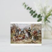 eerste Thanksgiving Feestdagenkaart (Staand voorkant)