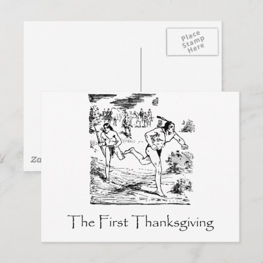 Eerste Thanksgiving Feestdagenkaart (Voorkant / Achterkant)