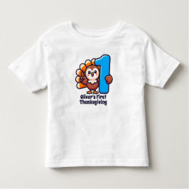 Eerste Thanksgiving Gepersonaliseerd Schattige Tur Kinder Shirts
