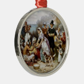 eerste Thanksgiving Metalen Ornament (Rechts)