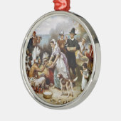 eerste Thanksgiving Metalen Ornament (Links)