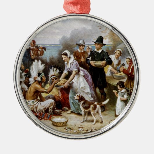 eerste Thanksgiving Metalen Ornament (Voorkant)