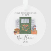 Eerste Thanksgiving Nieuwe thuisadres Voordeur Ornament (achterkant)