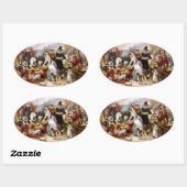 eerste Thanksgiving Ovale Sticker (Vel)