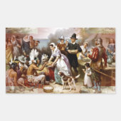 eerste Thanksgiving Rechthoekige Sticker (Voorkant)