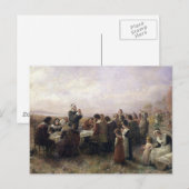 Eerste Thanksgiving  schilderen Feestdagenkaart (Voorkant / Achterkant)