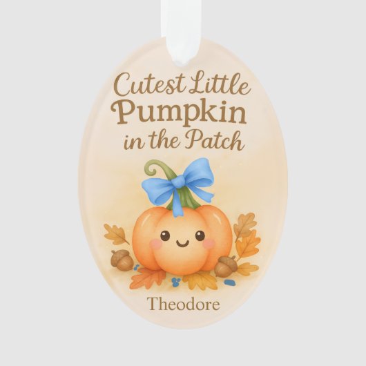 Eerste Thanksgiving voor Baby Boy met pompoen Ornament (voorkant)