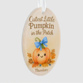 Eerste Thanksgiving voor Baby Boy met pompoen Ornament (voorkant)