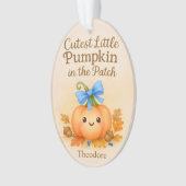 Eerste Thanksgiving voor Baby Boy met pompoen Ornament (voorkant)