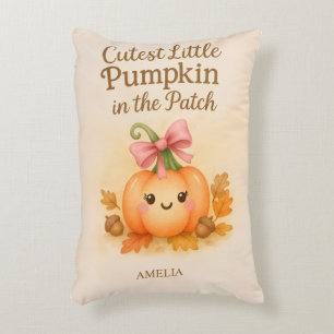 Eerste Thanksgiving voor Baby Girl with Pumpkin Accent Kussen