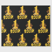 Eerste thema van de bouw van jonge jongen op Birth Cadeaupapier (Vlak)