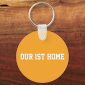 Eerste thuis gingham patroon sleutelhanger (Achterkant)