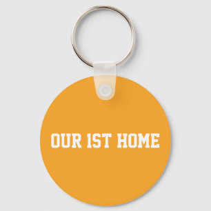 Eerste thuis gingham patroon sleutelhanger