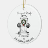 Eerste thuisnamen bewerkbare berichten Kerstmis Or Keramisch Ornament (Links)