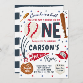 Eerste thuisrun Baseball op Birthday Kaart