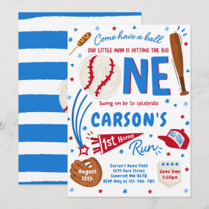 Eerste thuisrun Baseball op Birthday Kaart