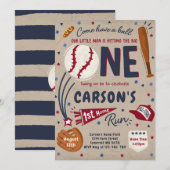 Eerste thuisrun Baseball op Birthday Kaart (Voorkant / Achterkant)