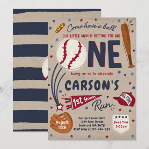 Eerste thuisrun Baseball op Birthday Kaart