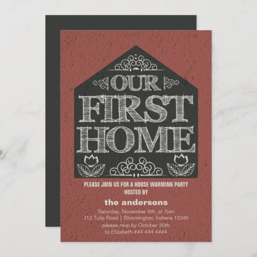 Eerste thuiswoningopwarming kaart (Voorkant / Achterkant)