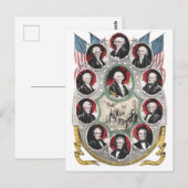 Eerste tien Presidenten van de Verenigde Staten Briefkaart (Voorkant / Achterkant)