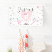 Eerste tienduizend babymeisje doudepartij bewerkba spandoek (Insitu)